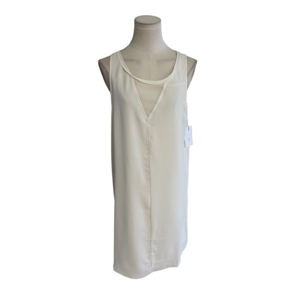 LE CLAIR DE LUNE Paris White Sleeveless Mini Slip Dress Sundress Size S M Sample